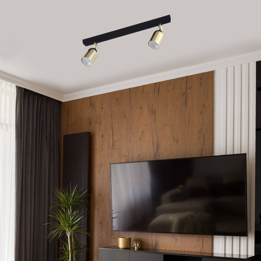 LED oprawa punktowa TOP 2xGU10/10W/230V czarna/złota