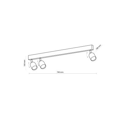 LED Oprawa punktowa TOP 3xGU10/10W/230V czarna