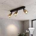 LED oprawa punktowa TOP 3xGU10/10W/230V czarna/złota