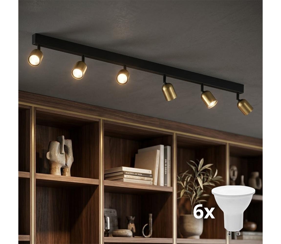 LED oprawa punktowa TOP 6xGU10/10W/230V złota/czarna
