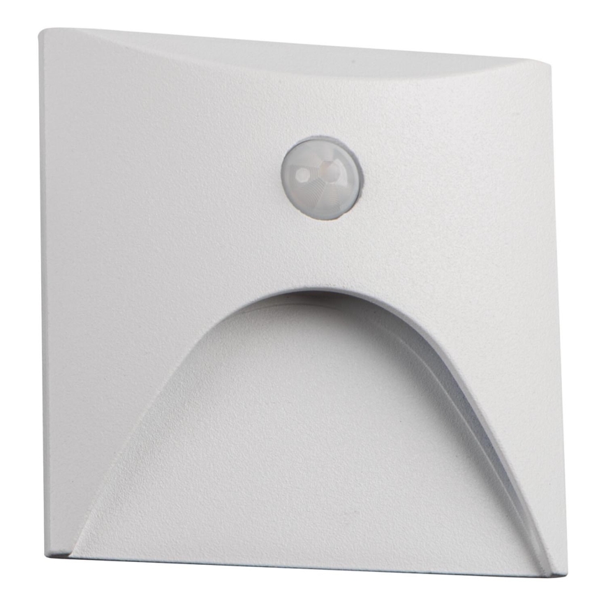 LED Oprawa schodowa z czujnikiem ruchu i zmierzchu EXIN LED/2,5W/230V 3000K IP65 biała prostokątna