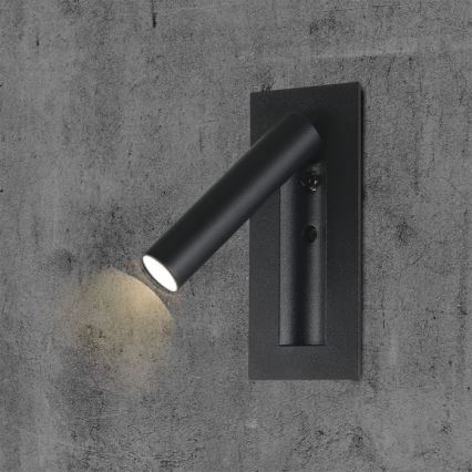 LED oprawa ścienna punktowa LED/2W/230V 3000K czarna