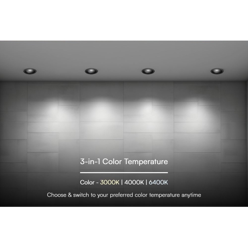Oprawa sufitowa LED LED/18W/230V 3000/4000/6400K Ø 10,6 cm czarna