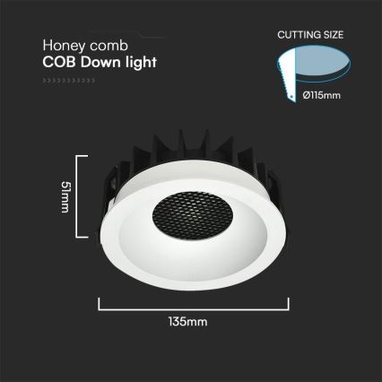 Oprawa sufitowa LED LED/24W/230V 3000/4000/6400K Ø 13,5 cm biała