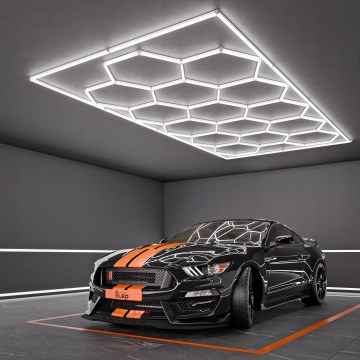 LED Oprawa sufitowa HEXAGON LED/696W/85-265V 4000K 484x243 cm CRI 90 IP54 biała