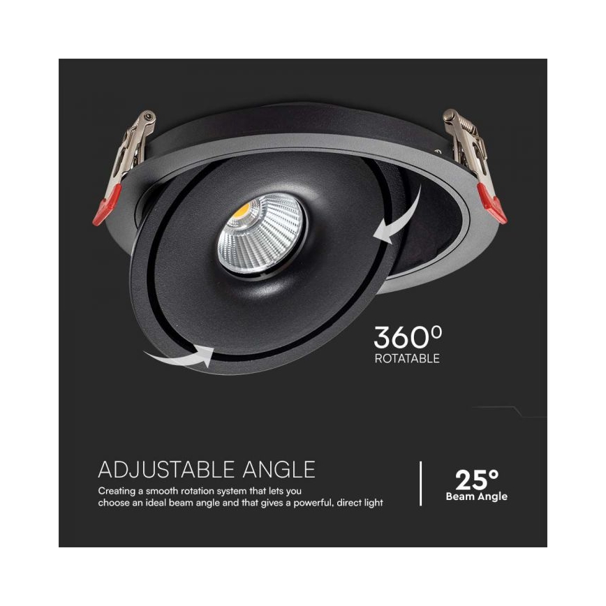 Oprawa sufitowa LED punktowa LED/20W/230V 3000/4000/6400K śr. 16,5 cm czarna