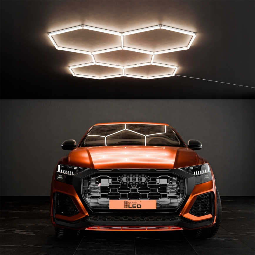 Oprawa sufitowa LED HEXAGON LED/240W/85-265V 4000K 298x209 cm CRI 90 IP44 biała