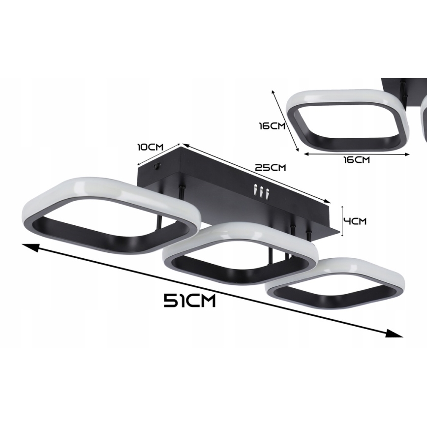 LED oprawa sufitowa LED/33W/230V czarna