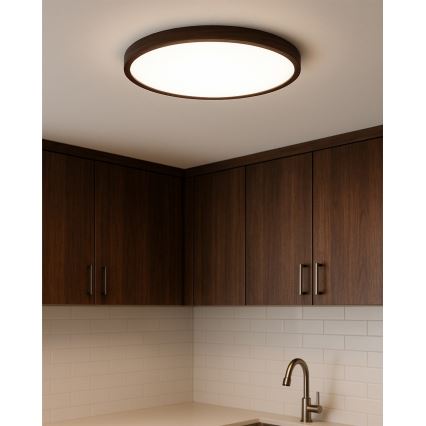 LED Oprawa sufitowa LED/40W/230V 3000/4000/6500K śr. 50 cm brązowa