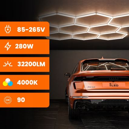 Lampa sufitowa LED HEXAGON 570W/85-265V 6500K 522x298 cm CRI 90 IP54 biała