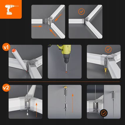 Lampa sufitowa LED HEXAGON 570W/85-265V 6500K 522x298 cm CRI 90 IP54 biała
