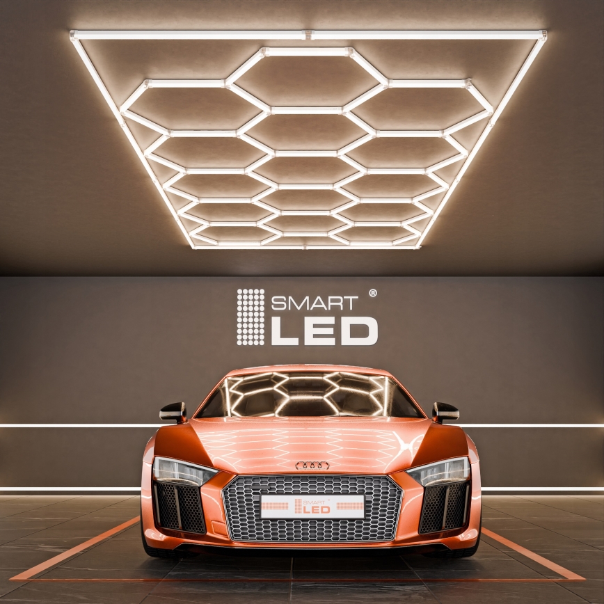 Oprawa sufitowa LED HEXAGON LED/696W/85-265V 4000K 484x243 cm CRI 90 IP44 biała