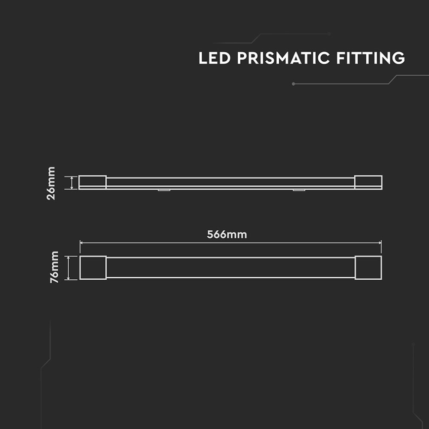 LED Oprawa świetlówkowa LED/20W/230V 6500K 60 cm biały