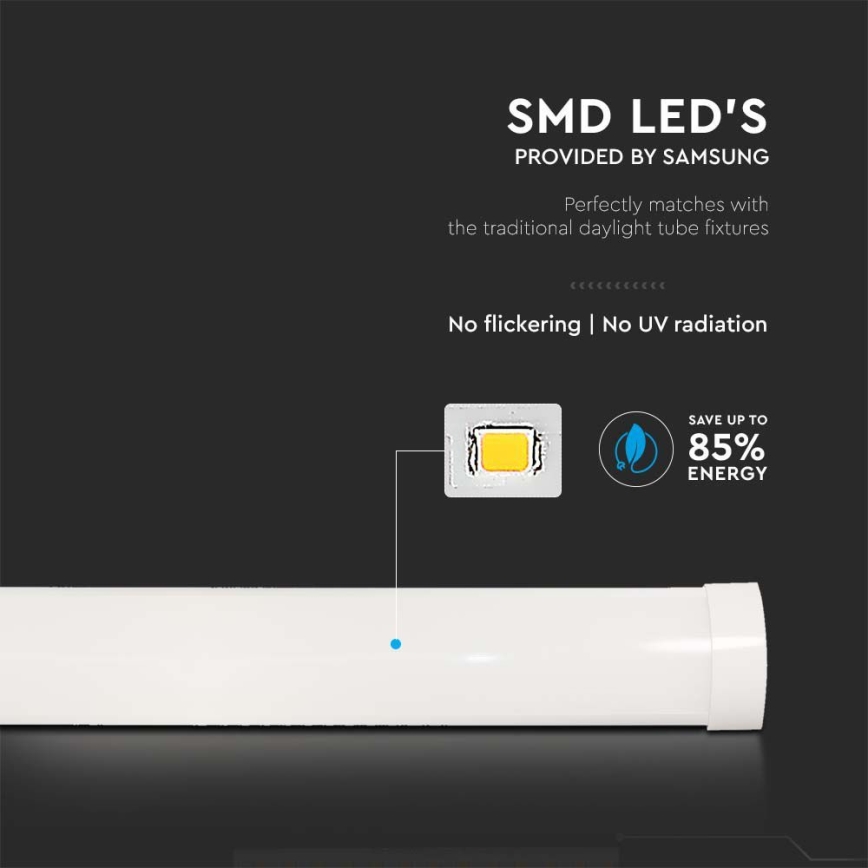 LED Oprawa świetlówkowa SAMSUNG CHIP LED/40W/230V 6500K 120 cm