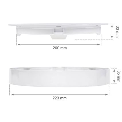 LED Oprawa wpuszczana ALGINE 2w1 LED/18W/230V 3000K