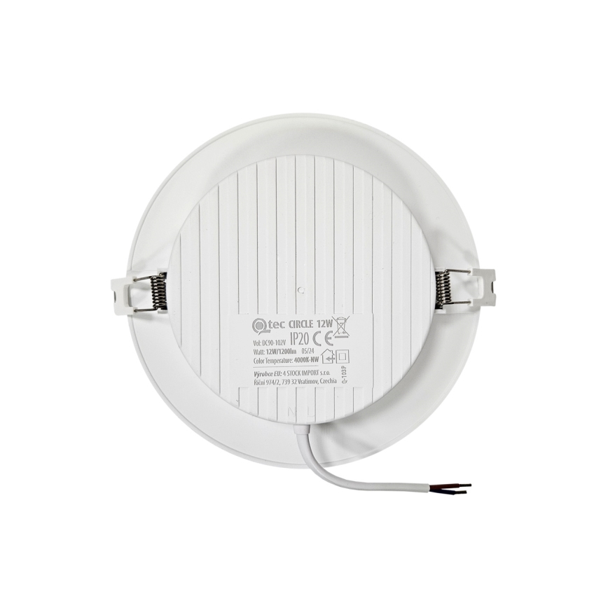LED Oprawa wpuszczana CIRCLE LED/12W/230V 4000K śr. 17 cm biały
