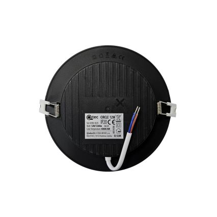 LED Oprawa wpuszczana CIRCLE LED/12W/230V 4000K śr. 17 cm czarny