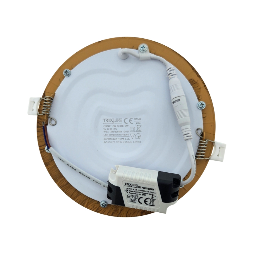 LED Oprawa wpuszczana CIRCLE LED/12W/230V 4200K śr. 16,7 cm brązowy