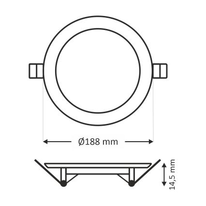 LED Oprawa wpuszczana CIRCLE LED/15W/230V 6500K śr. 18,8 cm biały
