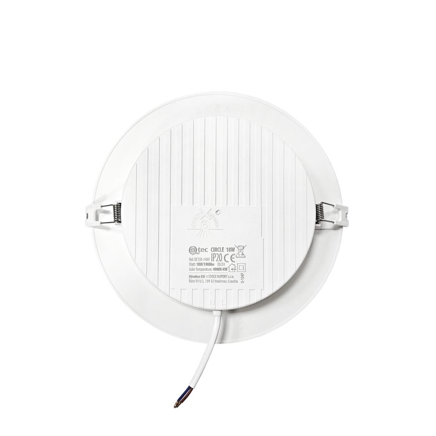 LED Oprawa wpuszczana CIRCLE LED/18W/230V 4000K śr. 22 cm biały