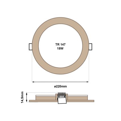 LED Oprawa wpuszczana CIRCLE LED/18W/230V 4200K śr. 22 cm brązowy