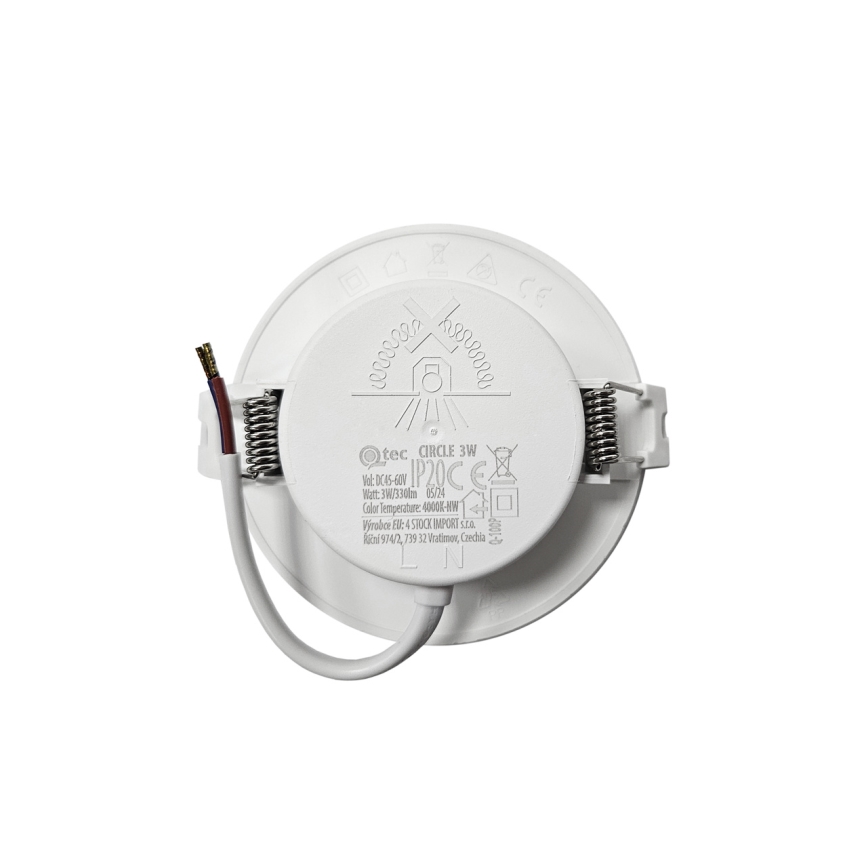 LED Oprawa wpuszczana CIRCLE LED/3W/230V 4000K śr. 9 cm biały