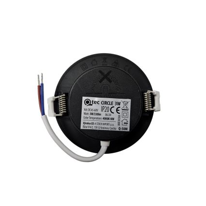 LED Oprawa wpuszczana CIRCLE LED/3W/230V 4000K śr. 9 cm czarny