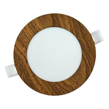 LED Oprawa wpuszczana CIRCLE LED/6W/230V 4200K śr. 11,8 cm brązowy