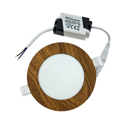 LED Oprawa wpuszczana CIRCLE LED/6W/230V 4200K śr. 11,8 cm brązowy