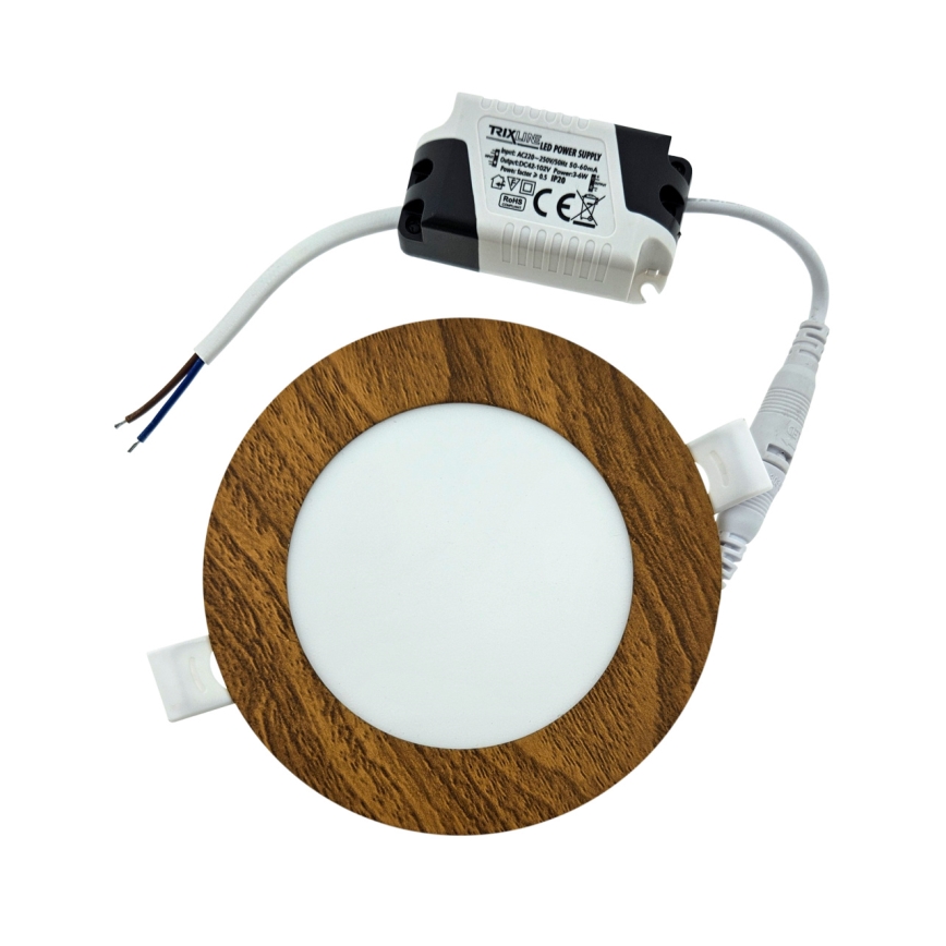 LED Oprawa wpuszczana CIRCLE LED/6W/230V 4200K śr. 11,8 cm brązowy