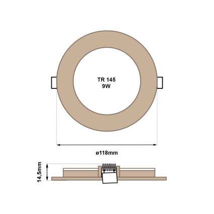 LED Oprawa wpuszczana CIRCLE LED/6W/230V 4200K śr. 11,8 cm brązowy