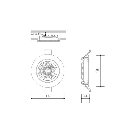 LED Oprawa wpuszczana LED/18W/230V 3000K śr. 11,5 cm biała