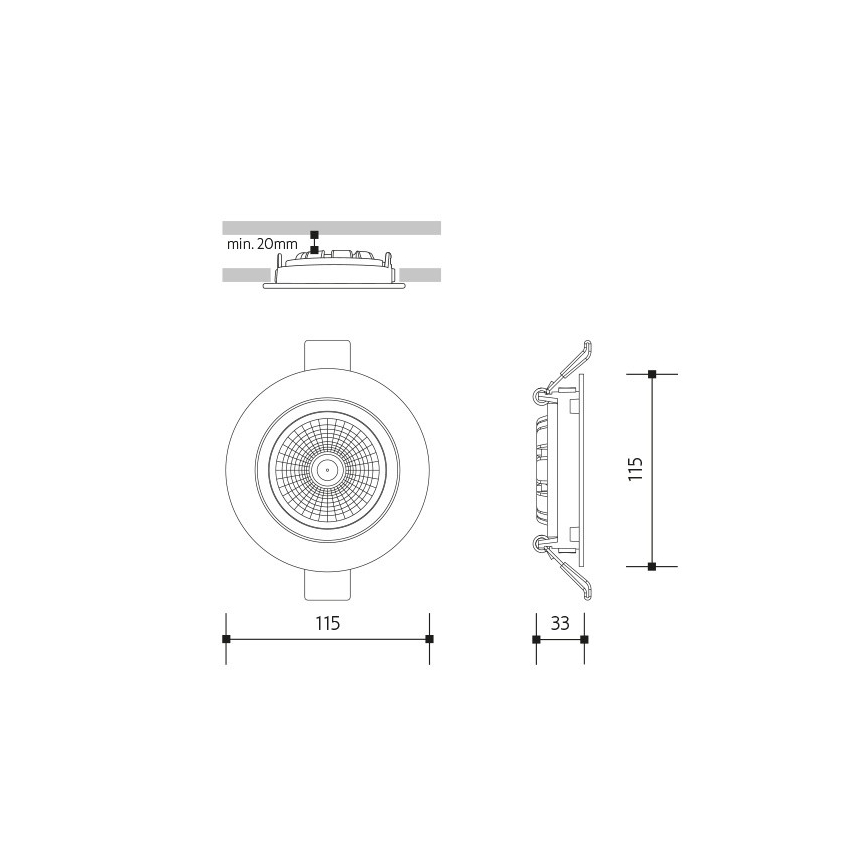 LED Oprawa wpuszczana LED/18W/230V 3000K śr. 11,5 cm biała