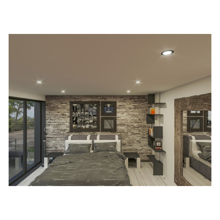 LED Oprawa wpuszczana LED/18W/230V 3000K śr. 11,5 cm czarna