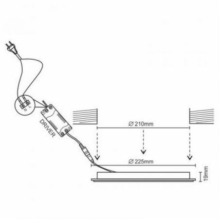 LED Oprawa wpuszczana LED/18W/230V 4000K