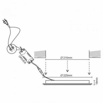 LED Oprawa wpuszczana LED/18W/230V