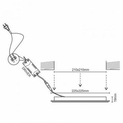 LED Oprawa wpuszczana LED/18W/230V