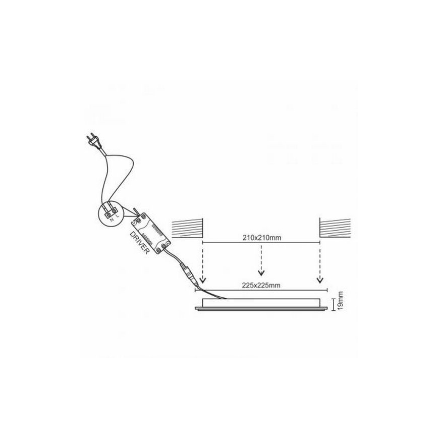 LED Oprawa wpuszczana LED/18W/230V