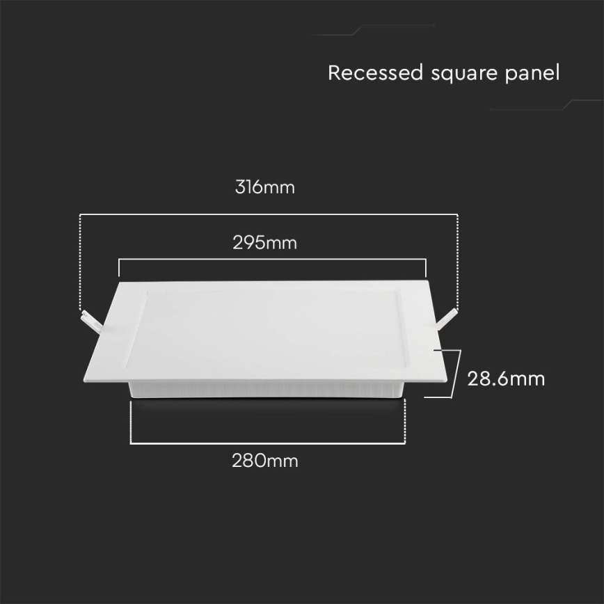 LED Oprawa wpuszczana LED/24W/230V 29,5x29,5 cm 4000K biały