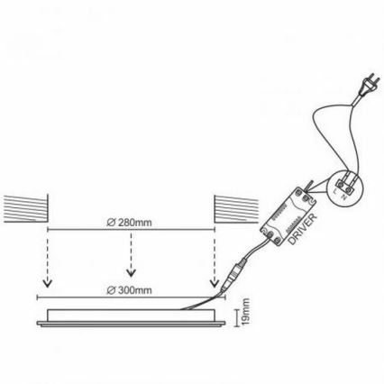 LED Oprawa wpuszczana LED/24W/230V