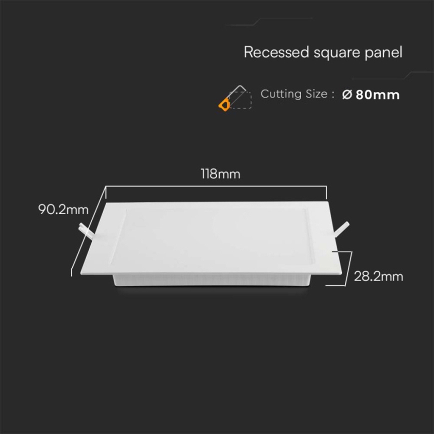 LED Oprawa wpuszczana LED/3W/230V 9x9 cm 4000K biały