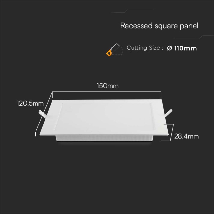 LED Oprawa wpuszczana LED/6W/230V 12x12 cm 4000K biały