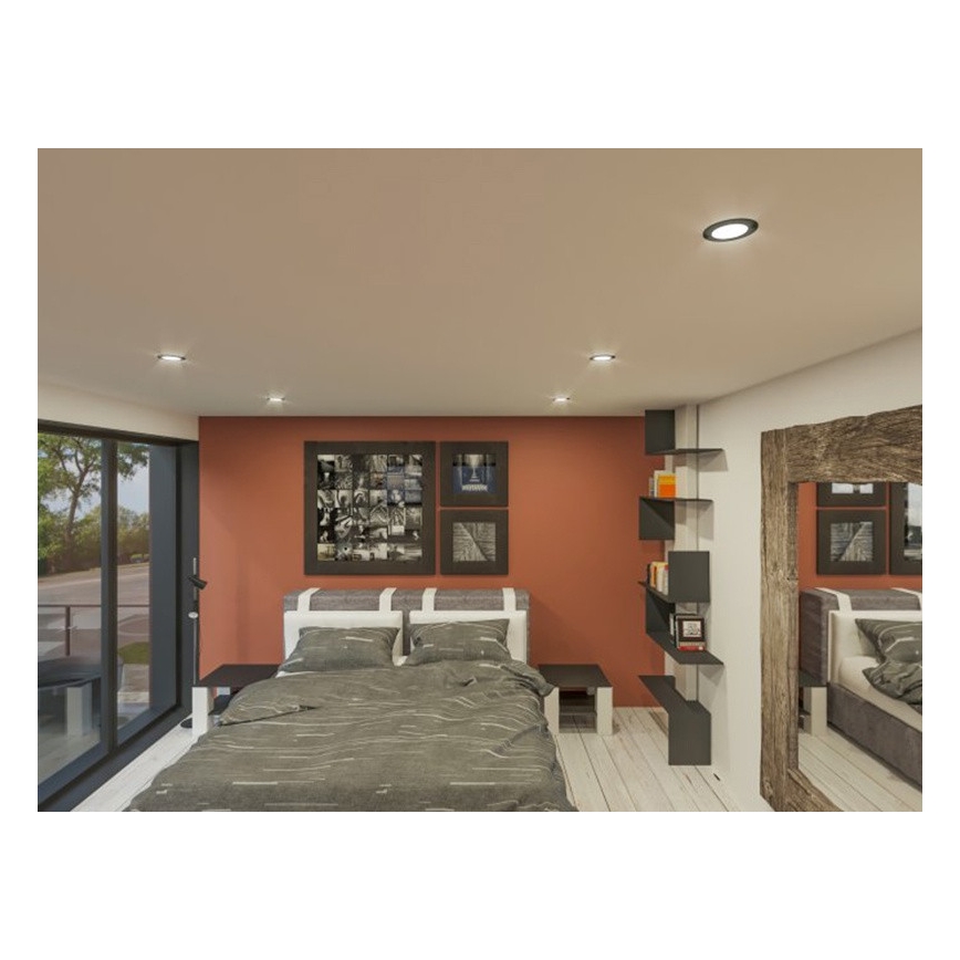 LED Oprawa wpuszczana LED/6W/230V 3000K śr. 8,5 cm czarna