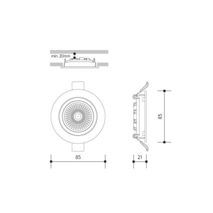 LED Oprawa wpuszczana LED/6W/230V 4000K śr. 8,5 cm biała