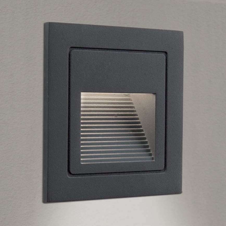 LED Oprawa wpuszczana LORO LED/2W/230V IP65 antracyt