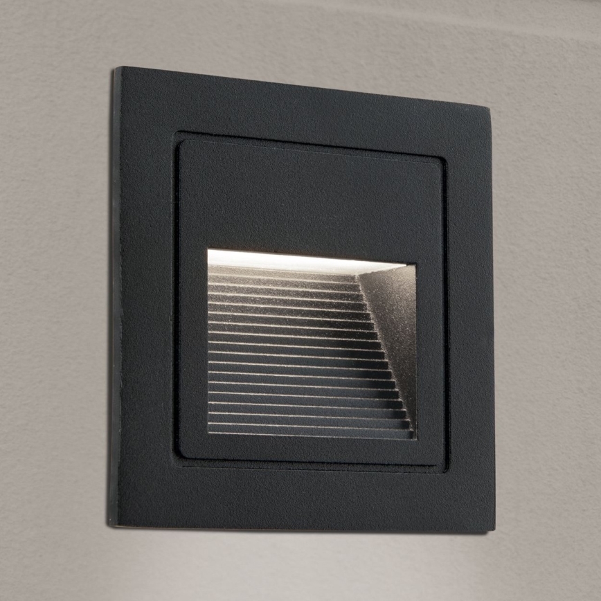 LED Oprawa wpuszczana LORO LED/2W/230V IP65 czarny