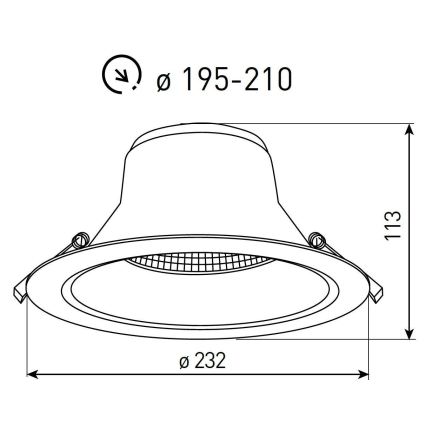 LED wpuszczana oprawa łazienkowa NYON LED/34W/230V 3000/4000/5700K śr. 23,2 cm IP44 biała