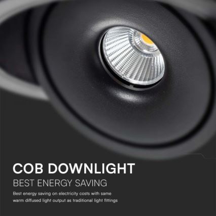 LED Oprawa wpuszczana punktowa LED/20W/230V 3000/4000/6400K śr. 16,5 cm czarny