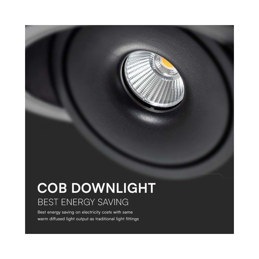 LED Oprawa wpuszczana punktowa LED/20W/230V 3000/4000/6400K śr. 16,5 cm czarny