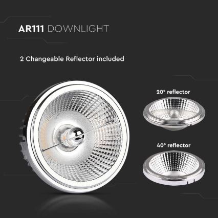 LED Oprawa wpuszczana punktowa LED/20W/230V 4000K 40°/20° śr. 11 cm chrom błyszczący